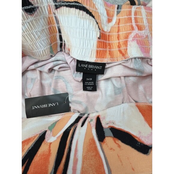 Lane Bryant Women's 26/28 A-Line Skirt  Multicolor Pull On Floral Tropical Beach - Picture 6 of 12